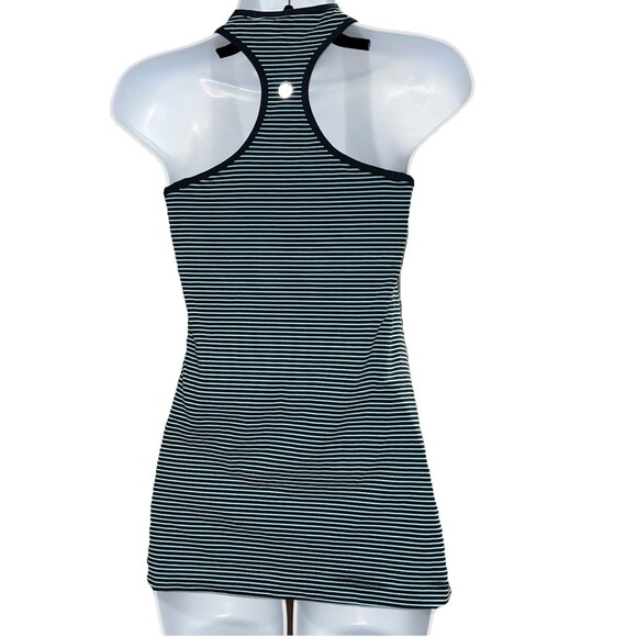 Lululemon Cool Racerback Classic Stretch Hyper Stripe Blue Luon Tank Size 6 - Picture 4 of 12